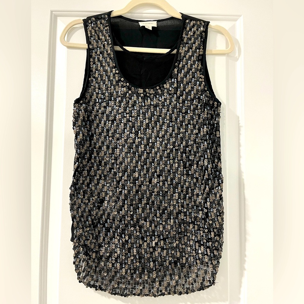 Black sequins tank top